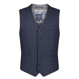 Guide London Mens Italian Cotton Blend Vest / Navy